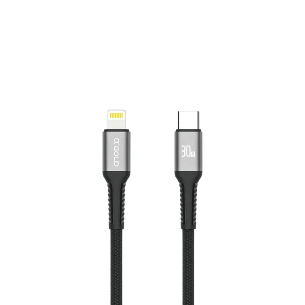Cabo de Dados USB Tipo C p/ Lightning (Iphone) 2mts aGold 30W - CB68 Truedata